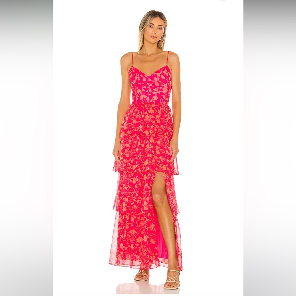 Amanda Uprichard Pink Floral Maxi Dress